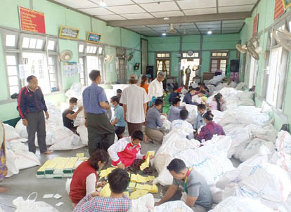 Photographic documentation of on ground inspection of the ballot papers in  Kachin State