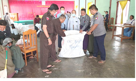 Photographic documentation of on ground inspection of the ballot papers in Kayah State