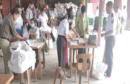 Photographic documentation of on ground inspection of the ballot papers in Sagaing Region