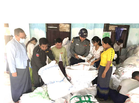 Photographic documentation of on ground inspection of the ballot papers in         Bago Region