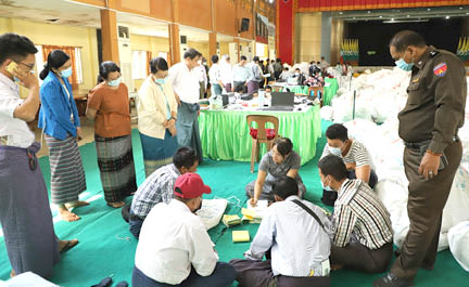 Photographic documentation of on ground inspection of the ballot papers in Mandalay Region