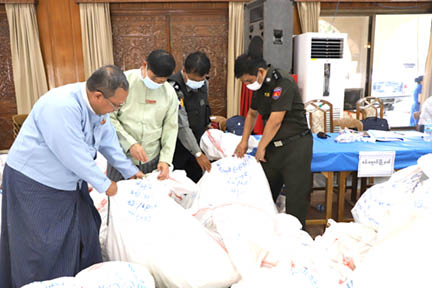 Photographic documentation of on ground inspection of the ballot papers in Yangon Region