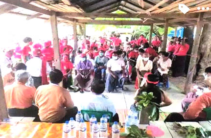 Using a religious building during election compaign and unlawful activities to get votes on the pretext of religon, in violation of UEC’s orders No. (1/2014) and (173/2020), in  Kyi-ywar village tract in Pyaw-bwe Township