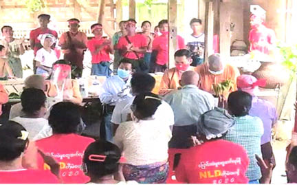 Using a religious building during election compaign and unlawful activities to get votes on the pretext of religon, in violation of UEC’s orders No. (1/2014) and (173/2020), in  Kyi-ywar village tract in Pyaw-bwe Township